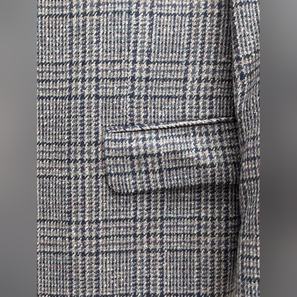 Moores Christian Dumas men's plaid tailored wool blazer size 42R - Picture 4 of 12
